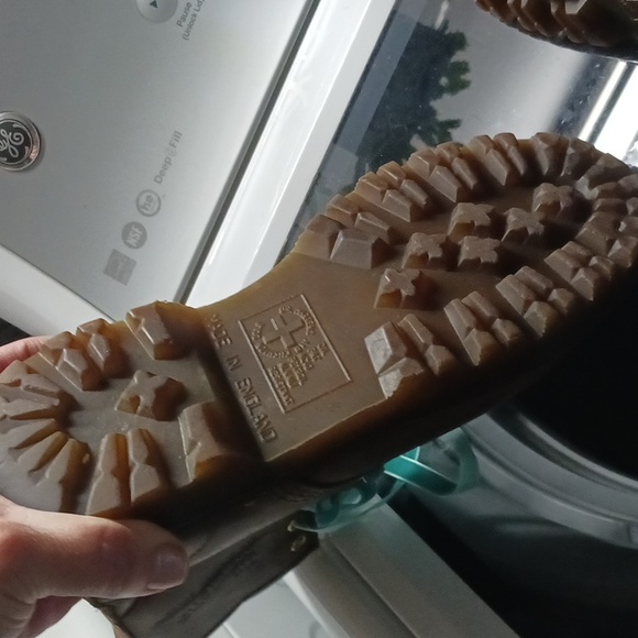 Final. Dr. Martens Brown Leather Boots with Blue Laces - Picture 6 of 7